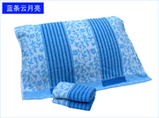 Liuyi sinh viên gối khăn bông duy nhất gối khăn trường ký túc xá phim hoạt hình màu xanh cotton thoáng khí gối khăn