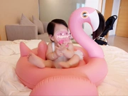 Vòng bơi bé bơm hơi flamingo ngồi vòng tròn bé nách vòng tròn Ghế trẻ em 6 tháng -4 tuổi bé bơi vòng - Cao su nổi