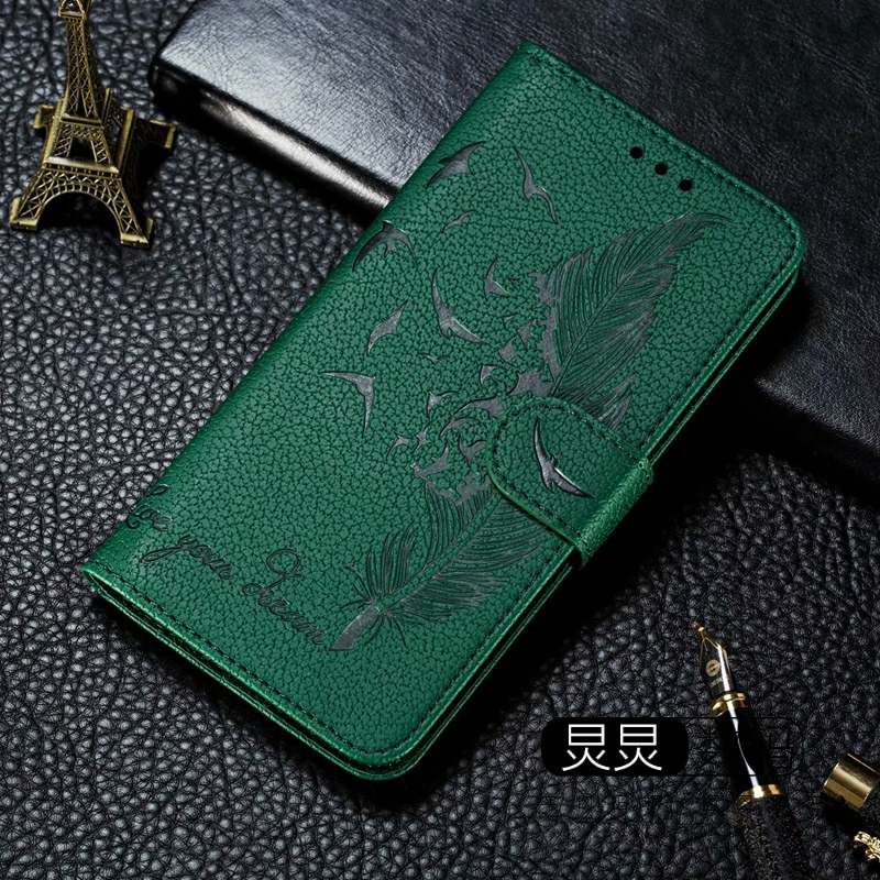 Samsung A8 & 2018 & GreenFor Samsung A5 A7 A7 A9 2018 paragraph Mobile phone set silica gel Clamshell  Insert card Leather case personality originality