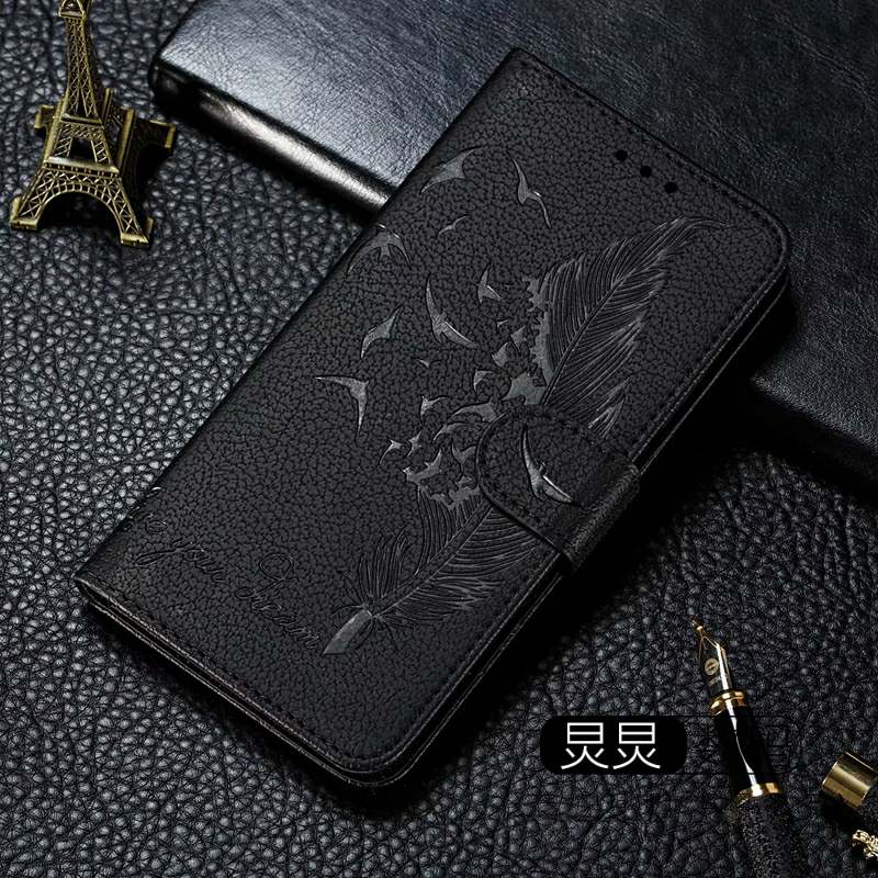 Samsung A9 & 2018 & BlackFor Samsung A5 A7 A7 A9 2018 paragraph Mobile phone set silica gel Clamshell  Insert card Leather case personality originality