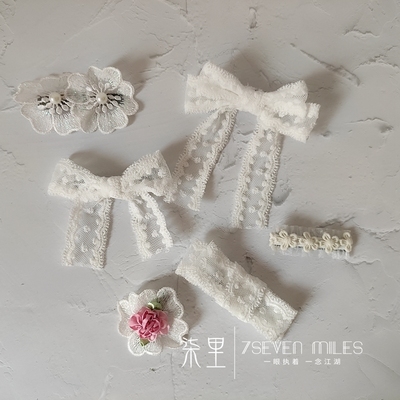 taobao agent 柔 柒 embroidery lace border hair clip