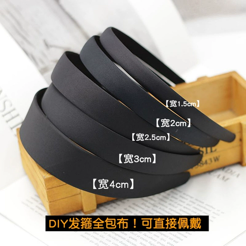 Аксессуар для волос ручной работы, черный ободок, ткань, поделки ручной работы, в корейском стиле, простой и элегантный дизайн, японские и корейские