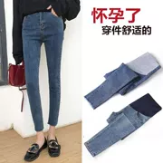 Bà bầu quần jeans xuân hè 2019 mới mặc cho bà bầu quần thời trang chân chín điểm quần legging xuân - Phụ nữ mang thai quần / quần bụng