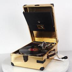 Виниловый проигрыватель 怀旧民国老上海西洋古董胜利小狗牌hmv提箱式手摇留声机唱片机