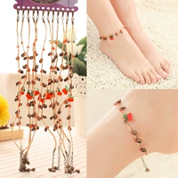 Trang sức dân tộc Bán buôn Chúc cỏ Cỏ tình yêu Cỏ may mắn Handmade Vintage Cherry Bell Anklet vòng chân