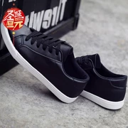 Giày nữ 2018 phiên bản Hàn Quốc mùa hè giày trắng đế thấp giúp giày đế bệt bốn mùa giày da mới giản dị đen hoang dã
