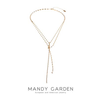 欧美choker简约百搭性感女配饰Y字型双层亮片个性短锁骨项链挂饰-淘宝网