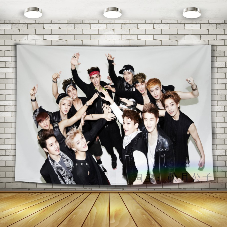 2EXO Park canlie Bian Boxian Wu Shixun Zhang Yixing Kris Hanging cloth Wall cloth Tapestry dormitory Background cloth decorate