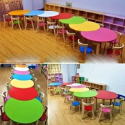 Trang trí bàn dài dày mẫu giáo bàn mẫu giáo bài tập về nhà tiểu học và trung học trang trí bàn đơn đôi đồ nội thất tăng bàn - Nội thất giảng dạy tại trường