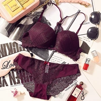 Ren lụa gạc thu thập ladies bra set cám dỗ thoáng khí thu thập kích thước lớn đồ lót vô hình mỏng mỏng áo ngực Áo ngực ren