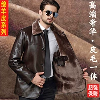 Mùa đông lông một người đàn ông trung niên của Haining da da cộng với nhung dày fur jacket ấm cha áo khoác áo khoác dạ nam