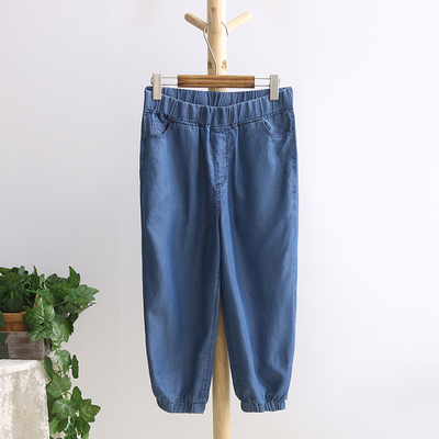 taobao agent Thin denim summer clothing, jeans, plus size, Korean style, high waist