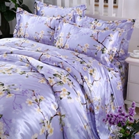 Naked băng lụa satin bốn mảnh bộ đồ giường quilt cover Tiansi tấm ga trải giường 笠 1.8 m 1.5 m lụa giải phóng mặt bằng bộ chăn ga gối đệm