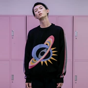 NOTHOMME Triều Nhật thương hiệu lỏng màu phù hợp với Jacquard Hành Tinh Cao Cổ áo len áo len nam giới và phụ nữ vài mô hình hip hop