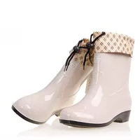 Thời trang trung và ống thấp Giày nữ mưa Hàn Quốc ủng mưa mùa đông cộng với lót nhung cotton có thể tháo rời ấm cao su chống trượt ủng đi mưa cao cổ