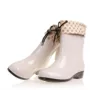 Thời trang trung và ống thấp Giày nữ mưa Hàn Quốc ủng mưa mùa đông cộng với lót nhung cotton có thể tháo rời ấm cao su chống trượt ủng đi mưa cao cổ