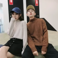 Ca cao không phải là cặp đôi mùa thu và mùa đông roora với màu áo len cùng màu Xiaoguzi Ai Weijia áo hoodie đôi