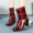 Giày đi mưa nữ mùa thu và mùa đông Thời trang Hàn Quốc ngọt ngào ống ngắn ấm áp cao gót không thấm nước Giày cao su chống trượt