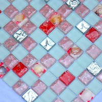 Розовый хрустальный камень синий стеклянный ракушка мозаичная плитка головоломка головоломка головоломка головоломка