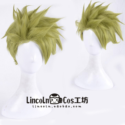 taobao agent Fate/ApocryPha Achilles Golden Green Anti -Sky Explosive Short Hair Cosplay Wig