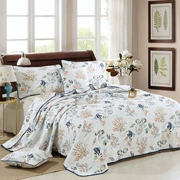 Khăn trải giường bằng vải bông ba mảnh được bọc bằng vải bông Châu Âu có còng bông để tăng điều hòa không khí mát mẻ mùa hè