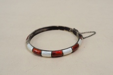 Орнамент vtg 1910s沙皇末期古董俄罗斯84纯银珐琅开口手镯