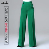 Новые (три пряжки впереди) женские брюки зеленые густые модели