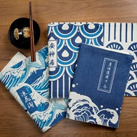 Японская ткань, прямоугольный настольный коврик, из хлопка и льна, увеличенная толщина