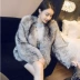 Áo khoác lông cáo mùa đông 2018 giả lông nữ ngắn tay dài nhỏ nước hoa phong cách thời trang áo khoác lông nữ áo khoác lông nữ dáng ngắn Faux Fur