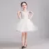 Váy bé gái dự tiệc sinh nhật cho bé Đầm gạc trắng tổ chức biểu diễn múa piano công chúa phồng váy dài 