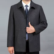 Áo khoác nam trung niên và lớn hơn áo khoác nam nút mùa thu và mùa đông Quần áo trung niên mùa xuân và mùa thu cha cộng với áo khoác nhung dày