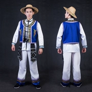 Hạt gạo mới cao cấp tùy chỉnh dân tộc Jing quần áo nhảy múa sân khấu biểu diễn quốc gia gió quần áo nam - Trang phục dân tộc