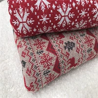 Sachiko bông tuyết nhà trên vải len dệt kim màu đỏ phim hoạt hình mùa thu và mùa đông áo len vải váy 9,9 mét - Vải vải tự làm vải cotton hàn