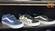 Vans OLD SKOOL os giày vải kẻ caro cổ điển màu đen và trắng xanh velcro VN0A3D29EO1