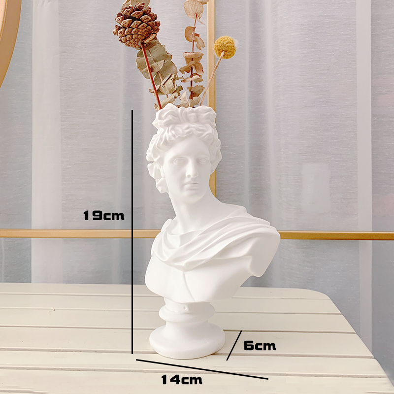Apollo Ornamentsins Retro flower arrangement vase David statue Cosmetic brush bucket a living room Home Furnishing Gypsum Sculpture Dried flower decorate Ornaments