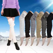 Trên tất đầu gối mùa thu vớ Nhật Bản dài socks vớ cao màu trắng đại học ấm áp dày dệt kim vớ dễ thương