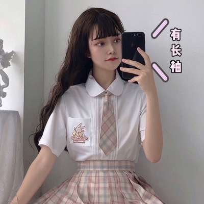 taobao agent Genuine student pleated skirt, doll, universal organ, long sleeve, doll collar, with embroidery