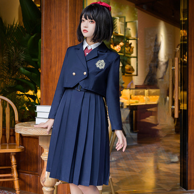 taobao agent Genuine student pleated skirt, Japanese suit, vest, short demi-season jacket