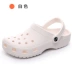 Phim hoạt hình mùa hè màu trắng Crocs nữ Baotou dép y tá bệnh viện dép phẳng chống trượt 41 cỡ lớn 42 cỡ dép lê nữ đẹp dép quai hậu cho bé gái 