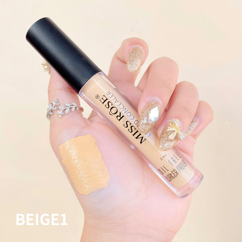 Beige1 (Yellowish Yellow Skin)miss rose Concealer Liquid Foundation acne scarring cover Acne Freckles speckle dark under-eye circles face lasting Cottect