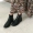 Giày tre mỏng 2018 bốt da microfiber mùa đông dày với giày bốt Martin đế dày đế vuông phiên bản Hàn Quốc cộng với bốt nhung nữ giày bốt nữ cổ thấp
