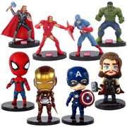Marvel DC Hero Q Edition Phức hợp trang trí bánh trang trí Iron Man Spider Raytheon US Captain Doll Hand - Trang trí nội thất
