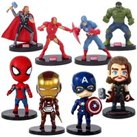Marvel DC Hero Q Edition Phức hợp trang trí bánh trang trí Iron Man Spider Raytheon US Captain Doll Hand - Trang trí nội thất phụ kiện trang trí nhà đẹp