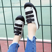 Đường phố bắn Hồng Kông giày vải nữ hoang dã Hàn Quốc phiên bản của Velcro Harajuku phẳng sinh viên giày nữ trọng lượng nhẹ thấp để giúp giày thường giầy dép nữ