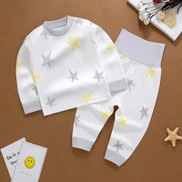 Baby Qiuyi Qiuku Set Cotton Boy Baby Eo cao Bảo vệ Belly Girl Girls Spring and Autumn Children Đồ lót Đồ ngủ - Quần áo lót bộ dài tay bé gái