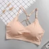 Áo crop top ngực kiểu chống mục tiêu nữ thể thao bra bra dây đeo vest gợi cảm tụ tập làm đẹp dưới quần lót trở lại - Ống Ống