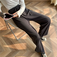 Трикотажные эластичные штаны, высокая талия, свободный прямой крой, эластичная талия, на шнурках