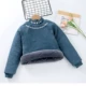 Áo len bông ba lớp dày dặn ấm áp cho trẻ em áo len cổ cao mùa đông dành cho trẻ em trung niên trở lên bằng lông cừu bên trong