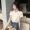 Mùa hè mới của Hàn Quốc phiên bản của chic ren khâu giả hai mảnh áo sơ mi hoang dã cổ tròn ngắn tay đan áo len T-Shirt áo phông rộng
