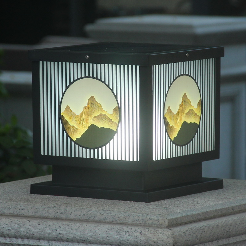 đèn trụ cổng năng lượng mặt trời Vuông năng lượng mặt trời cột đầu đèn ngoài trời chống thấm nước sân vườn biệt thự đèn cổng trụ đèn hàng rào đèn tường sân vườn nhôm toàn bộ giá đèn trụ cổng năng lượng mặt trời giá đèn trụ cổng năng lượng mặt trời